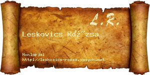 Leskovics Rózsa névjegykártya